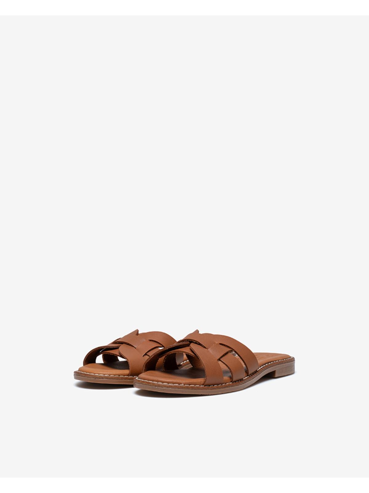 OH MY SANDALS 오마이샌들 올리비아 브레이디드 스트랩 슬라이드 샌들 브라운 HID536 상품이미지